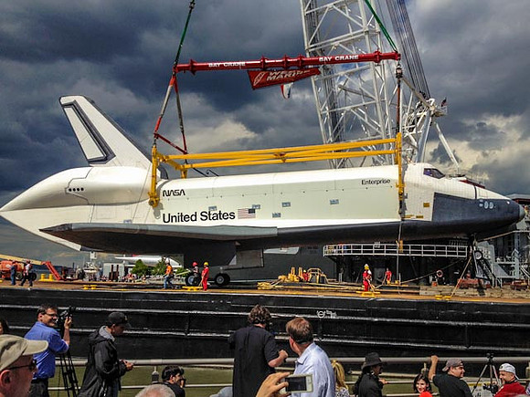Space Shuttle Enterprise arrives in New York
