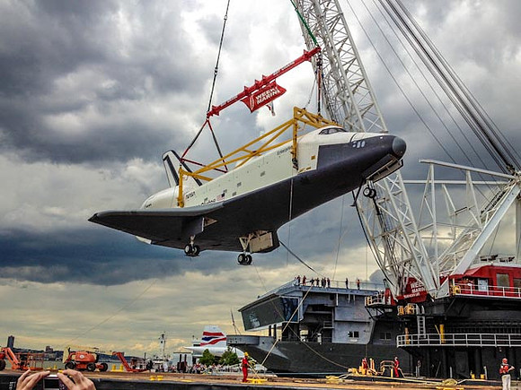 Space Shuttle Enterprise arrives in New York